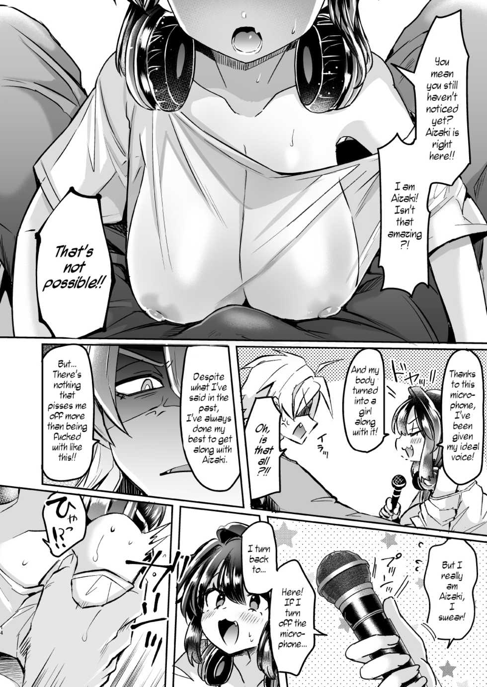 [ZUZUZU (Kamiya Zuzu)] Utai Tekute Trans Conversion ~Daigakusei A no Baai~ | I Wanted to Sing ~ Trans Conversion "The Case of College Student A"~ [English] [WisdomWapiti] [Digital] - Page 14
