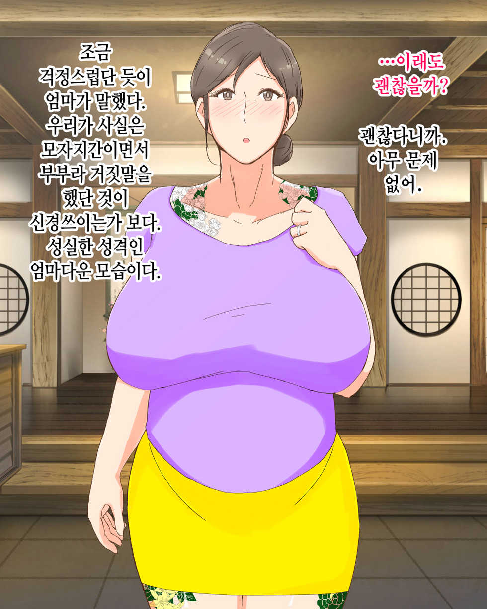 [Nureshidare] Boshi Dain Nichijou ~Boku no Tane de Haranda Kaa-san to Nakadashi Shimakuri Ryoukou Hen~ | 모자타음일상 ~나의 씨로 임신한 엄마와 주구장창 질싸 여행편~ [Korean] - Page 23