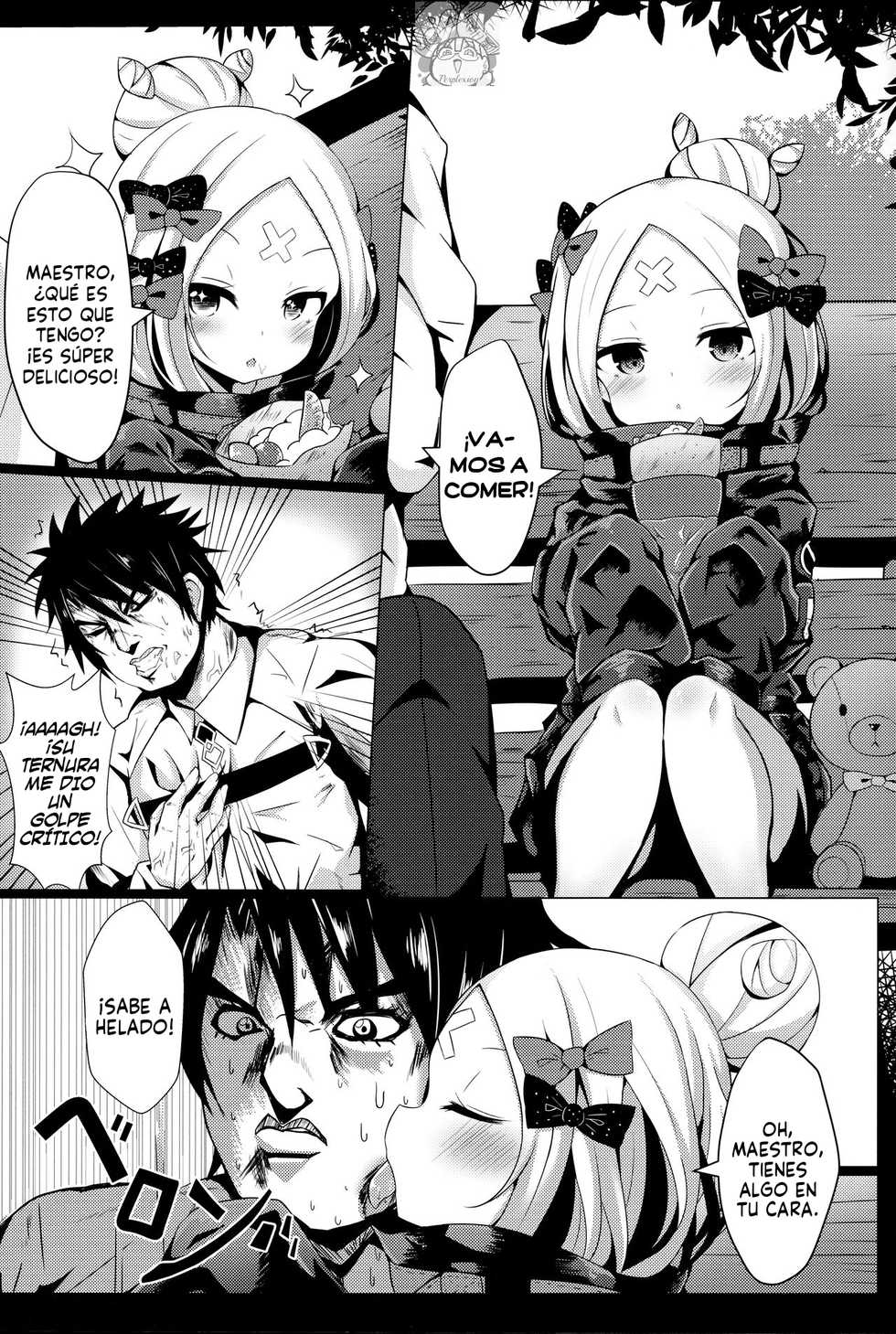[Shiki be careful (Shiki)] Hyoushi ni Ippai Condom o Kaiteiru kedo Nakami ni wa Condom ga Nai Abigail no Usui Hon (Fate/Grand Order) [Spanish] - Page 4