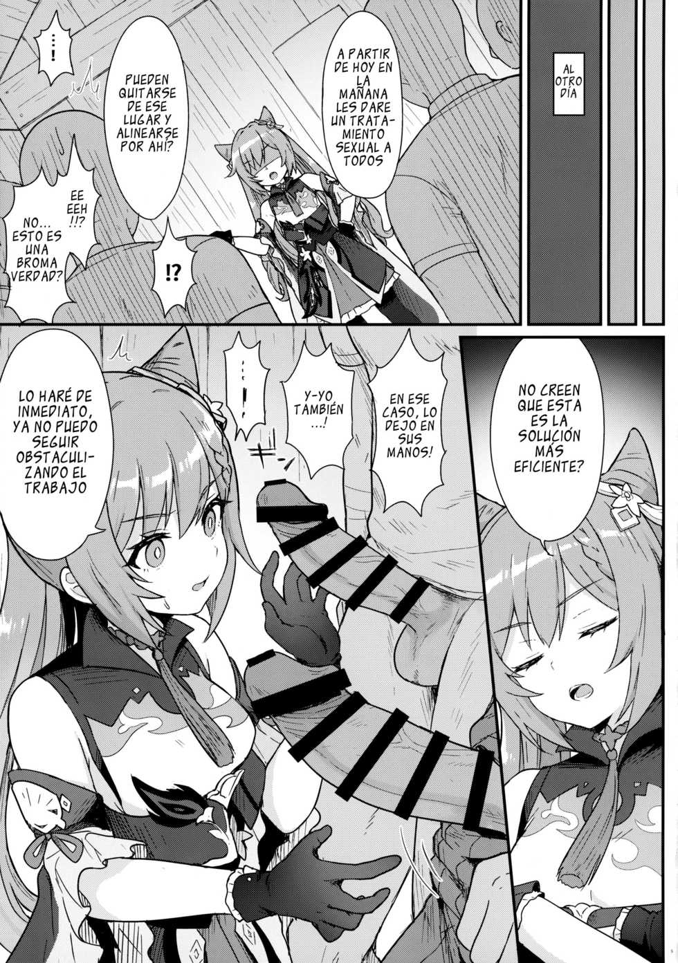 [Wasabi Mochi (Momosawa)] Keqing-chan ga Buka o Shigoki Makuru Hon (Genshin Impact) [Spanish] - Page 4