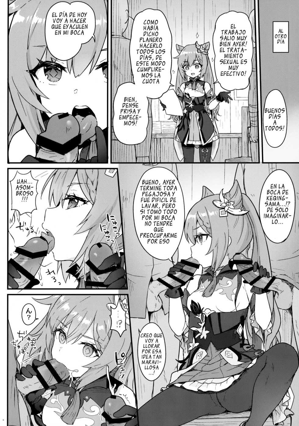 [Wasabi Mochi (Momosawa)] Keqing-chan ga Buka o Shigoki Makuru Hon (Genshin Impact) [Spanish] - Page 7
