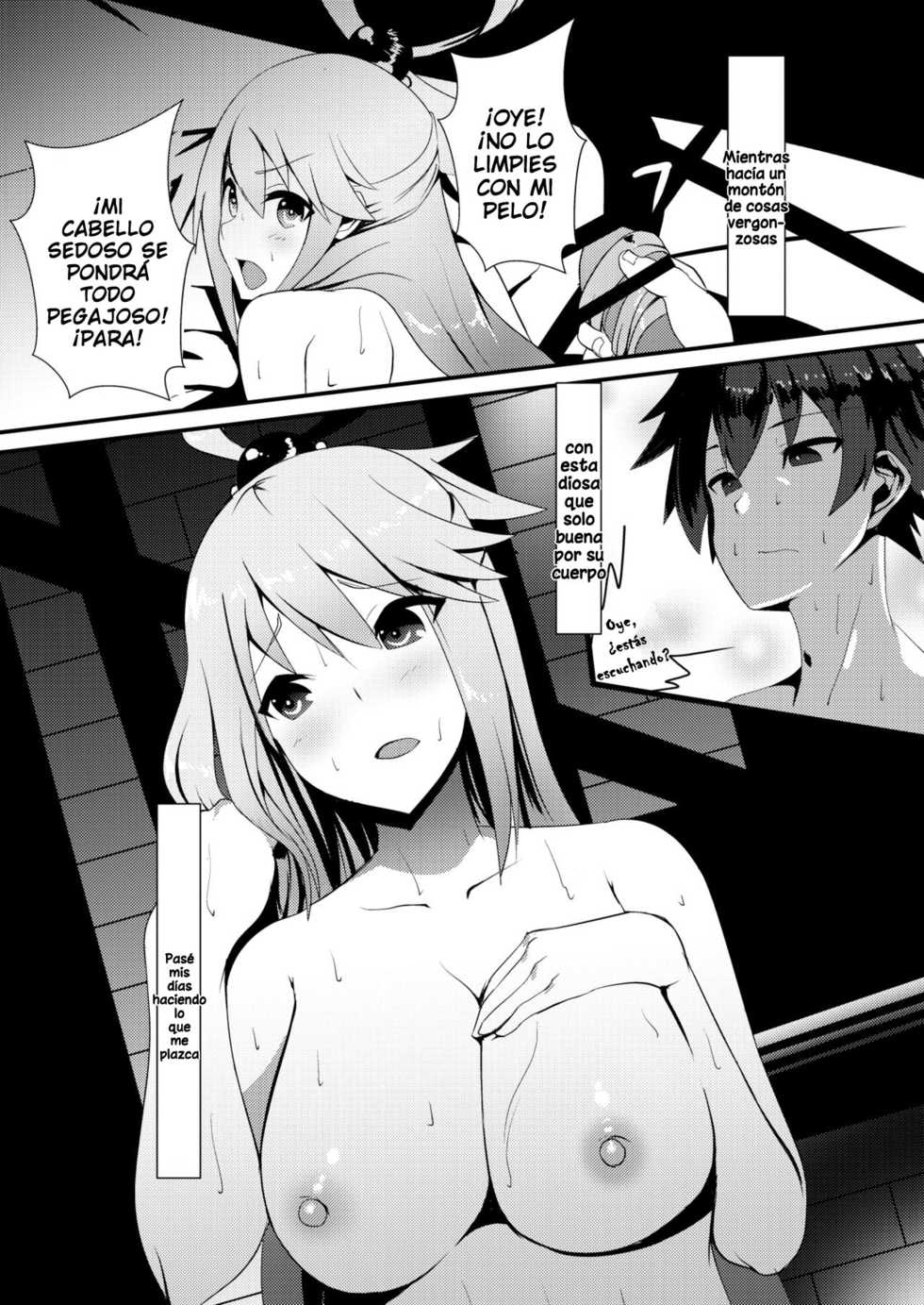 [Yumenekoya (Muunyan)] Kono Subarashii Megami kara Syukufuku o! (Kono Subarashii Sekai ni Syukufuku o!) [Spanish] [KSS - SSRIES H] [Digital] - Page 7