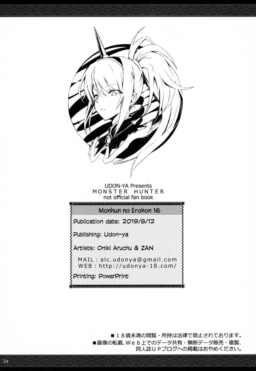 (C96) [UDON-YA (Kizuki Aruchu, ZAN)] MonHun no Erohon 16 (Monster Hunter) [English] [head empty] - Page 32