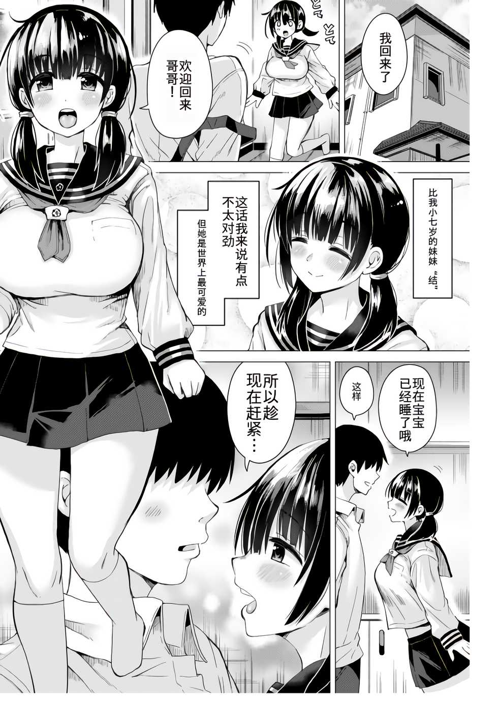 [Hotori Bocchi (Sakurazari Hotori)] Ninyousei no Takai 7-tsu Shita no Imouto to Futarime o Kosaeru Hon [Chinese] [不可视汉化] - Page 3