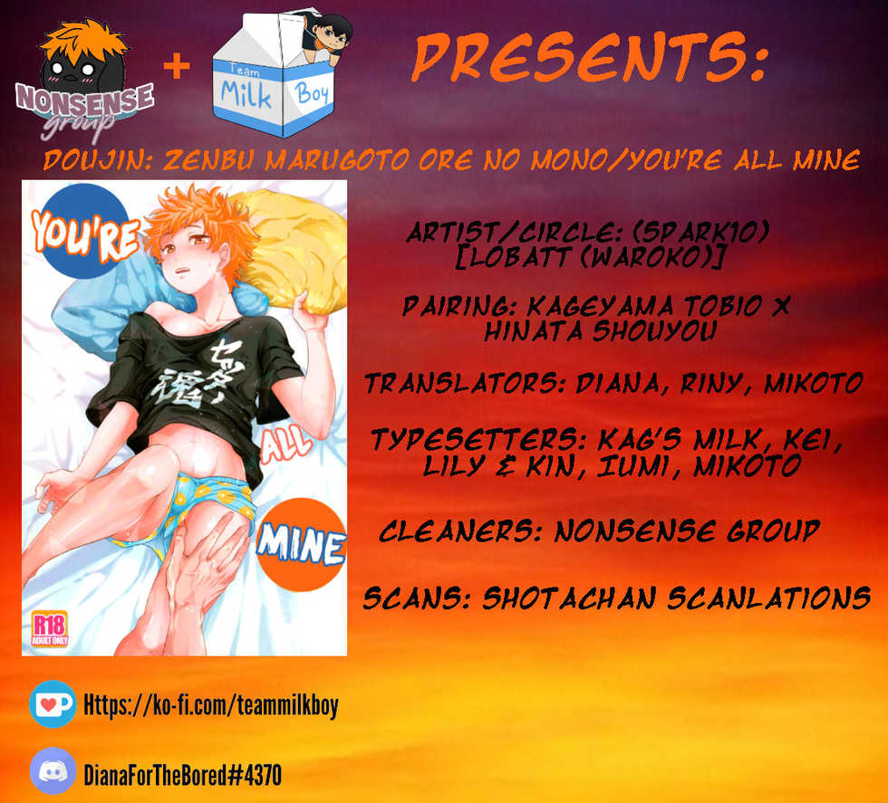 (SPARK10) [LOBATT (Waroko)] Zenbu Marugoto Ore no Mono | You're All Mine (Haikyuu!!) [English] [Team Milkboy] - Page 32