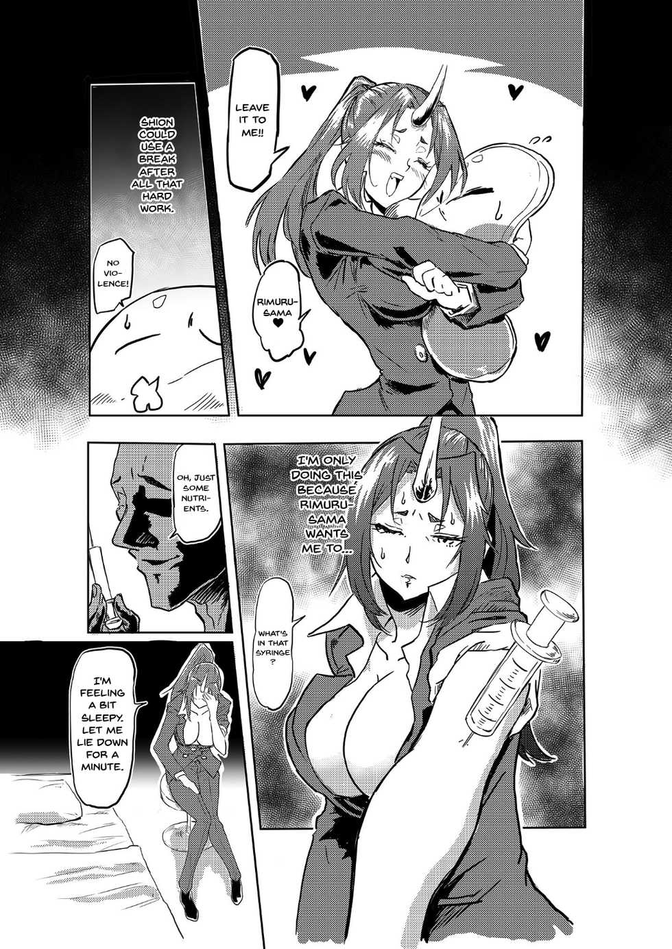 [Hachisoku Tobi (Muranaka Hiroshi)] Bijin Kijin Hisho Suikan | Fucking A Beautiful Sleeping Oni Secretary (Tensei Shitara Slime datta Ken) [English] {Doujins.com} [Digital] - Page 4