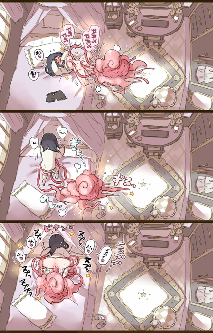 [mamaloni] Ouchi de Yaru Koto Nai node Shokushu Shoukan Shite Ecchi ni Fukeru Mahou Shoujo | A Witch Who Can't Have Sex At Home Decides To Summon Some Tentacles Instead [English] {Doujins.com} - Page 2