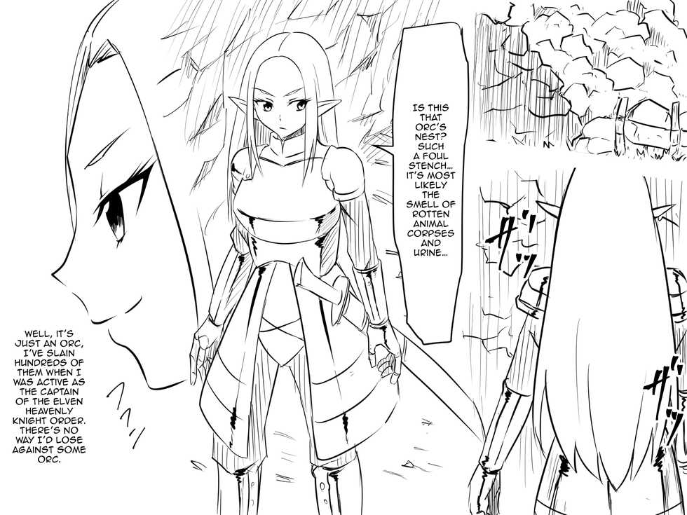 [Mikezoutei] Haiboku Elf no Onna Kishi Orc Ryoujoku, Soshite... | A Female Elf Knight Gets Assaulted By An Orc, And Then... [English] {Doujins.com} - Page 8