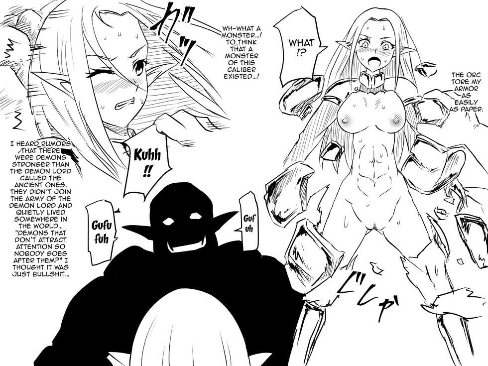 [Mikezoutei] Haiboku Elf no Onna Kishi Orc Ryoujoku, Soshite... | A Female Elf Knight Gets Assaulted By An Orc, And Then... [English] {Doujins.com} - Page 13