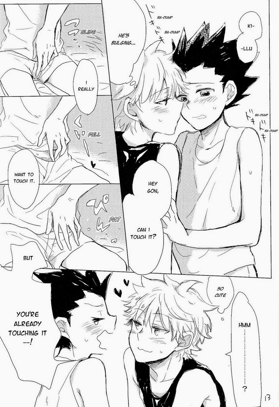 (CLIMAX HUNT 5) [Kutsushita wo Haitta Ahiru (Omaru)] Isshun no Sentimental | A Sentimental Moment (Hunter x Hunter) [English] - Page 14