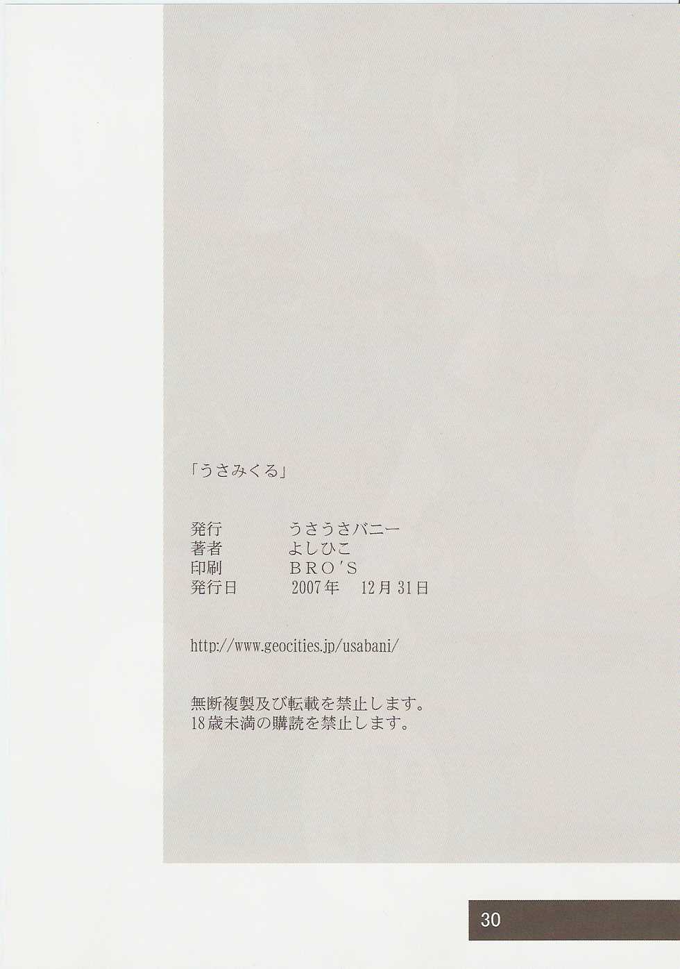 (C73) [Usausa Bunny (Yoshihiro)] Usamikuru (The Melancholy of Haruhi Suzumiya) - Page 29