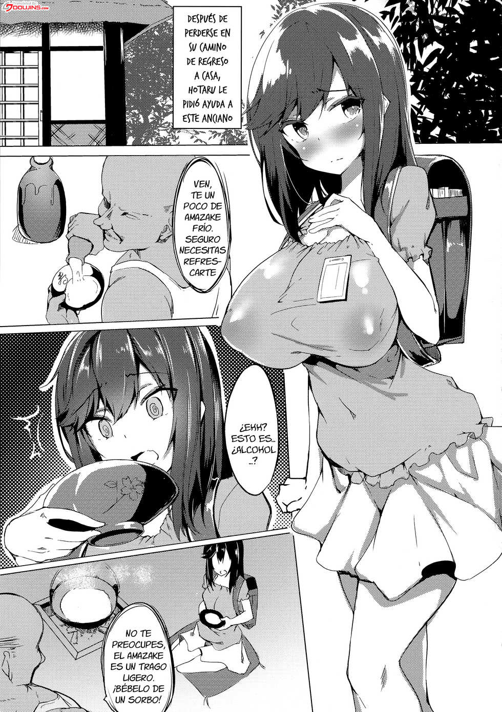 (C95) [Wisteria (Fuji-han)] Hotarun Hajimete no Osake (Non Non Biyori) [Spanish] [Lanerte] - Page 2
