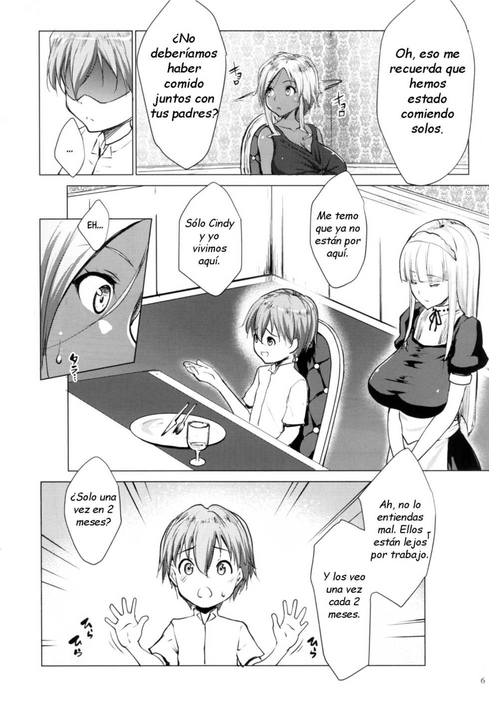 [Nanakagi Satoshi] Bocchama wa Kasshoku Gal to Seiso Maid o Haramasetai [Spanish] [Digital] - Page 34