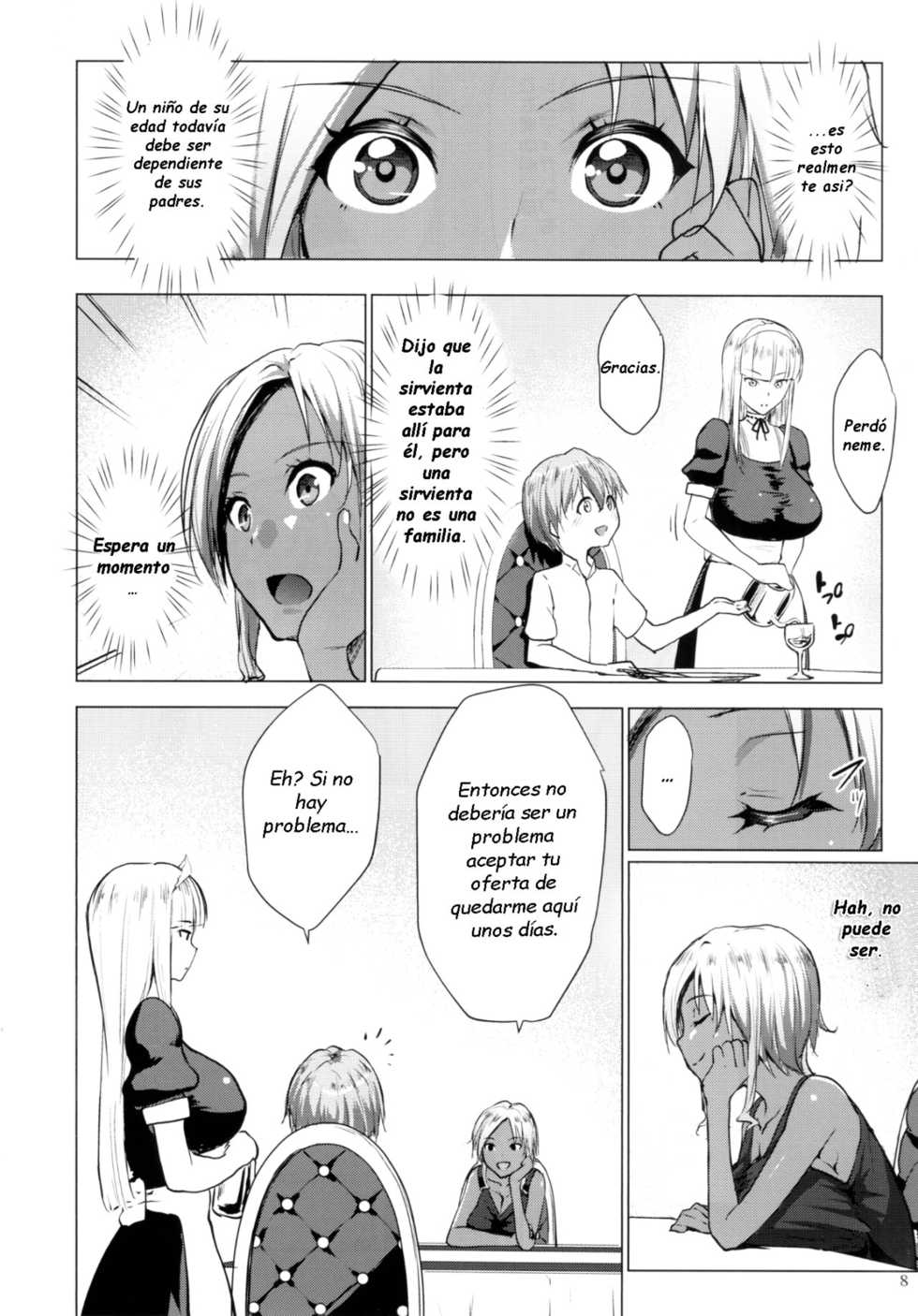 [Nanakagi Satoshi] Bocchama wa Kasshoku Gal to Seiso Maid o Haramasetai [Spanish] [Digital] - Page 36