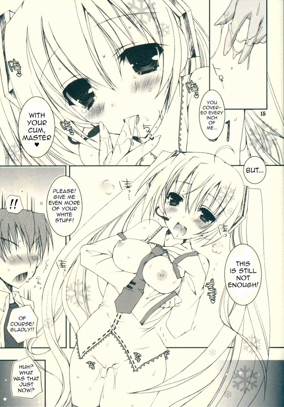 (COMIC1☆5) [Dennou Fuyu Mikan (Ueda Rieko)] Haru Yuki. | Spring Snow. (VOCALOID) [English] [Nomihoudai] - Page 15