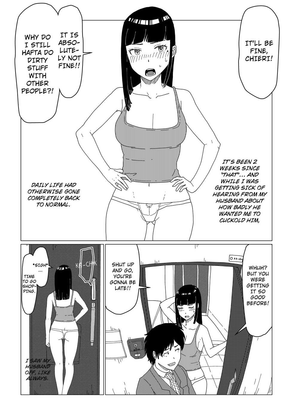 [Jigoku no Nyanko] Chieri-san wa Makerarenai! 2 - Otto Kounin Mansion Kyouyuu Netorase Benki Tsuma Zenpen- | Chieri-san Never Gives Up! 2 - Spouse-approved Apartment Hotwife - Part 1 [English] - Page 2