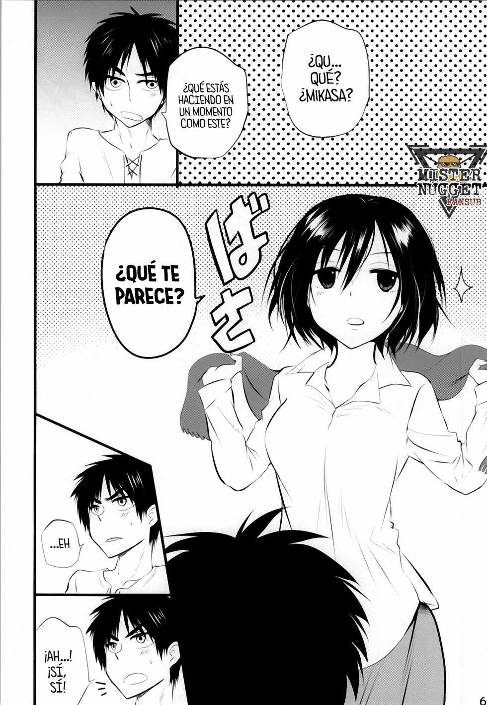 (C85) [Butterfly (Ossan)] Kawaii... no de shingeki suru (Shingeki no Kyojin) [Spanish] [Mister Nugget] - Page 5