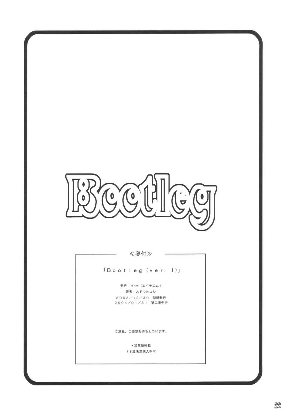 [H.M (Sudou Hiroshi)] Bootleg ver.1 (Dokkoida) [2004-01-31] - Page 21