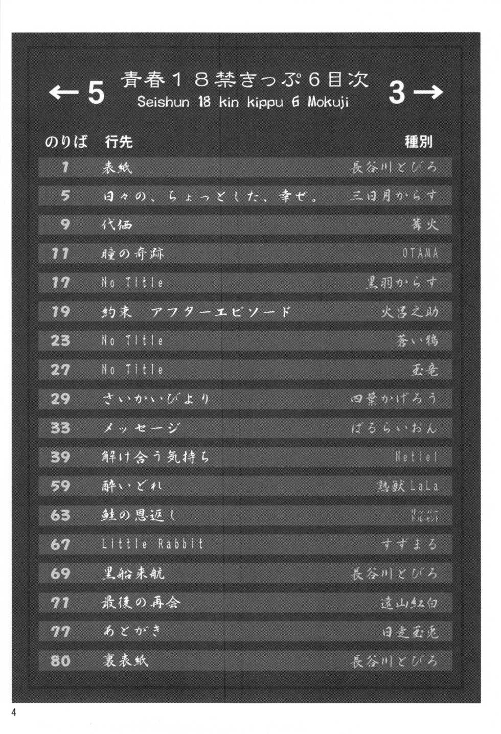(C80) [Tamago Bakudan (Various)] Seishun 18 Kin Kippu 6 - Page 3