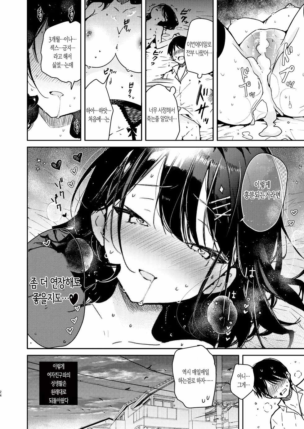 [Mutou Koucha] Seiyoku Tsuyome na Kanojo to Kinyoku Kaikin Renzoku Shasei Ecchi | 성욕이 강한♥ 그녀와 금욕해금 연속사정 섹스 [Korean] [POTATO] [Digital] - Page 24