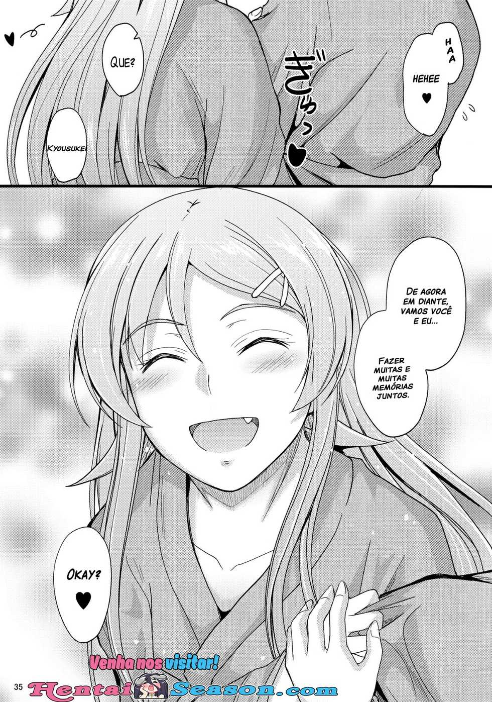 (C84) [Junk Box (Mutsuki)] Honkakuteki ni Ani to Musubareru you ni Shimukete Mimashita (Ore no Imouto ga Konna ni Kawaii Wake ga Nai) [Portuguese-BR] - Page 34