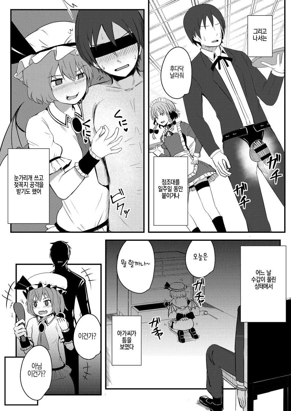 [MIKADUKIHOUSE (wasisan)] Kyuuketsu Reijou to Geboku Shitsuji | 흡혈아가씨와 하인집사 (Touhou Project) [Korean] [시뮬라시옹] [Digital] - Page 9