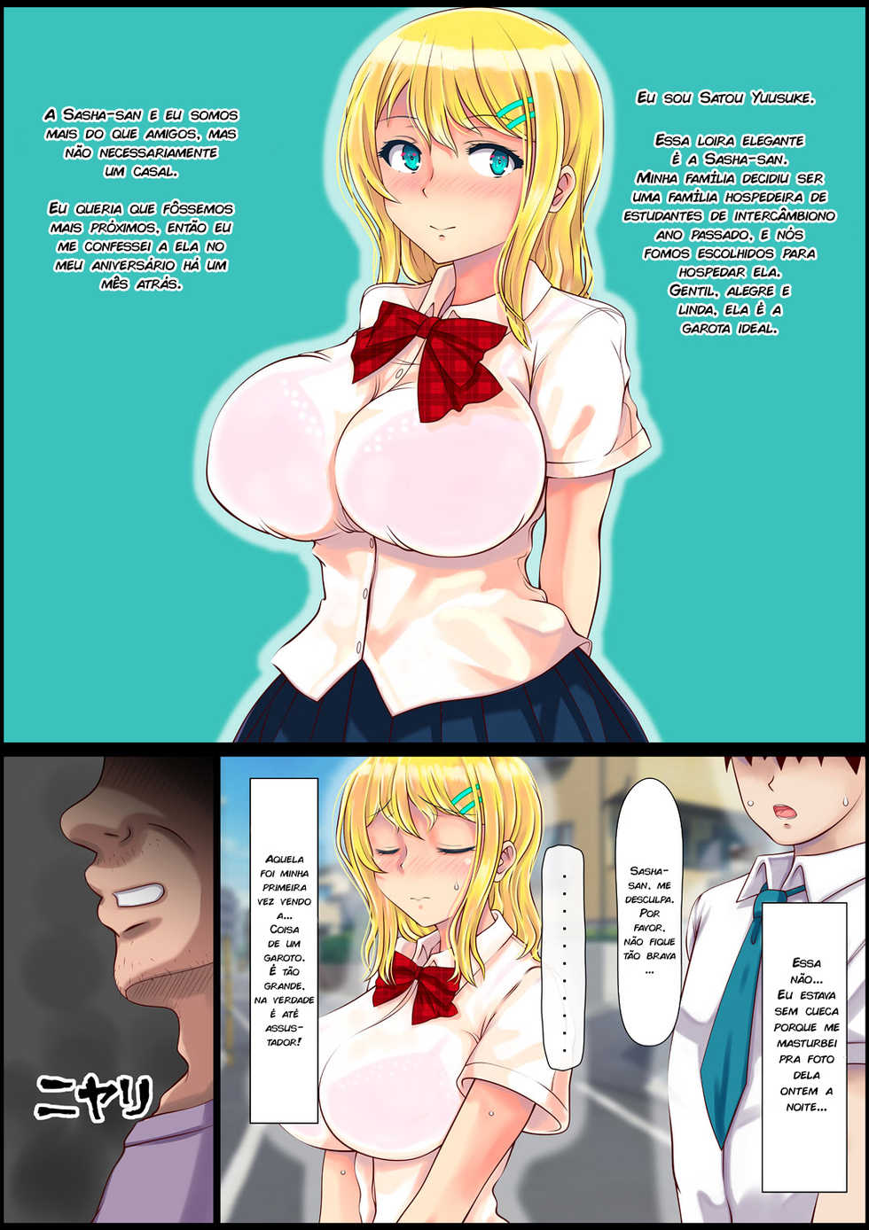 [Nemuneko] Blond Joshi Ryuugakusei Tanetsuke Press Namahame Taiken [Portuguese-BR] [zk3y] - Page 4