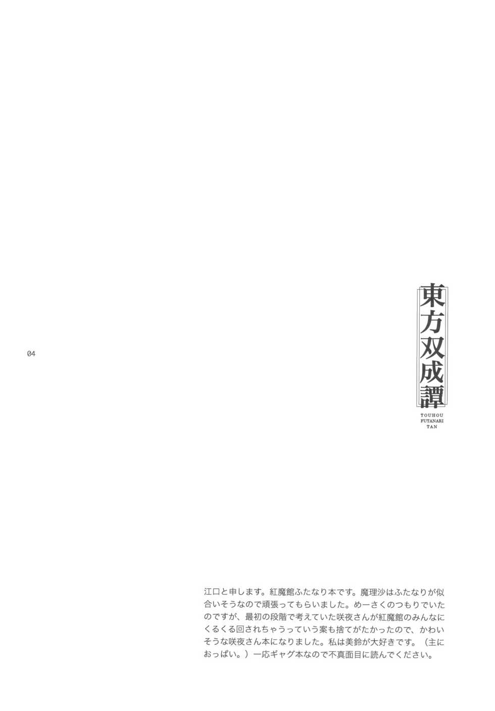 (C77) [Zipper Wrist (Eguchi)] Touhou Futanari-tan (Touhou Project) - Page 4