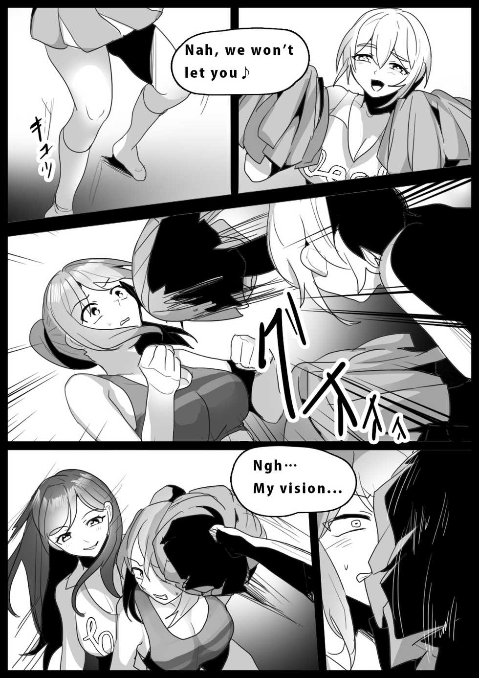 [The Nation of Head Scissors (Toppogi)] Girls Beat! Plus - Rie vs Shizuku & Mia [English] - Page 2