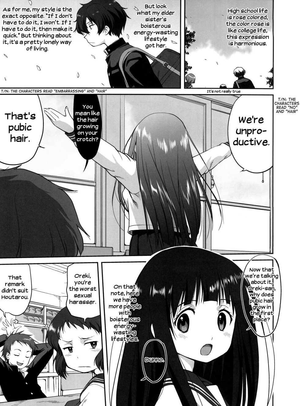 (C82) [Takotsuboya (TK)] Hikari no Ame | Rain of Light (Hyouka) [English] [EHCove] - Page 5