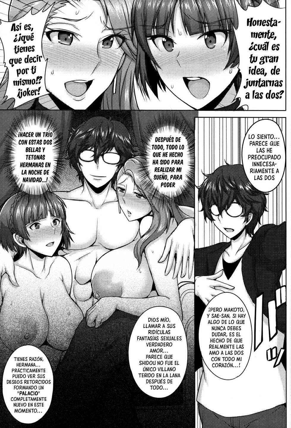 (C91) [Yuasa Rengou (Jean Louis)] Niijima Shimai no Christmas | Navidad Con Las Hermanas Niijima (Persona 5) [Spanish] - Page 4