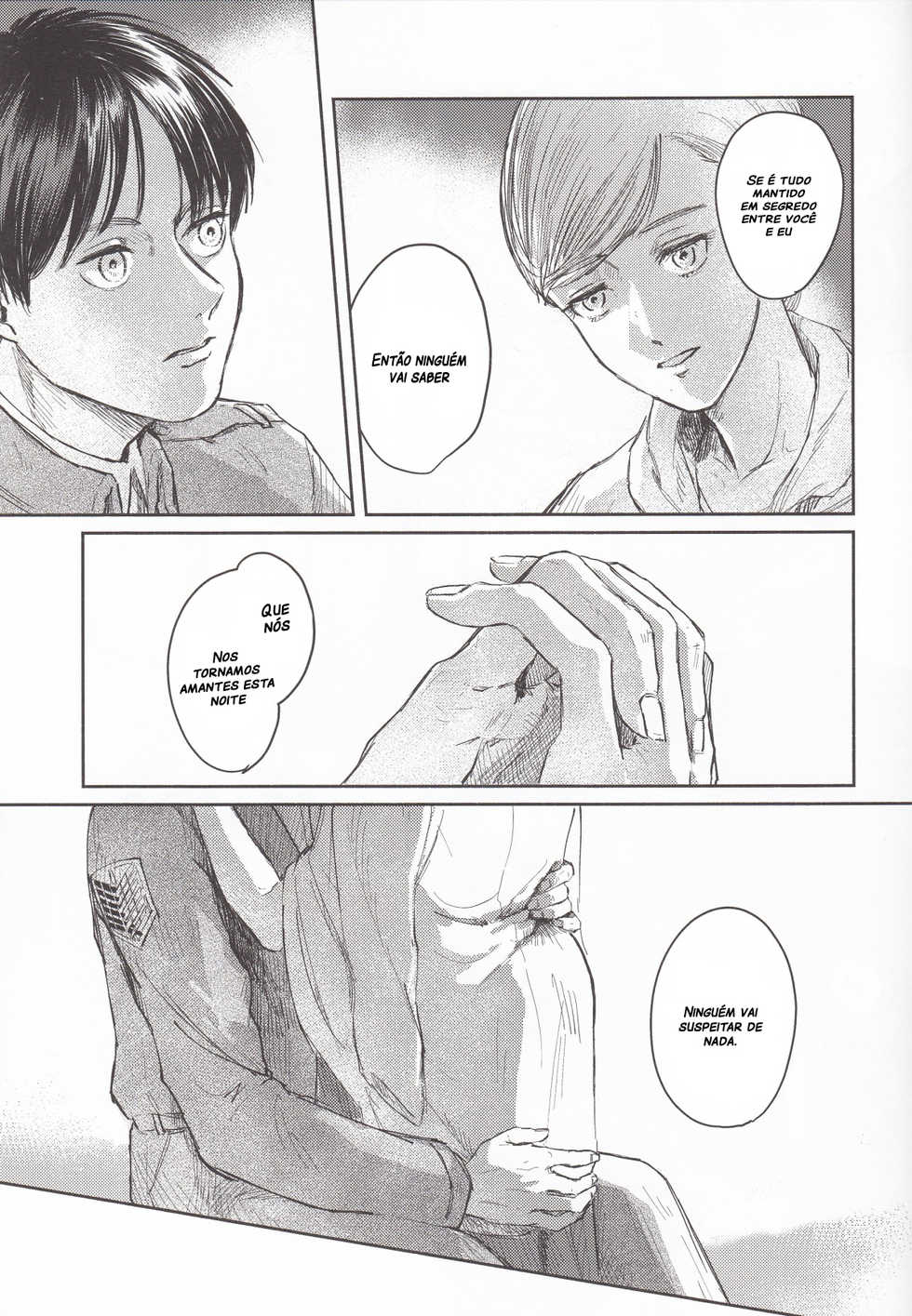 (Chou Hekigai Chousa Haku 2018) [bin (Enko)] Anata to Dareka no Yoru | You & Someone's Night (Shingeki no Kyojin) [Portuguese-BR] - Page 30