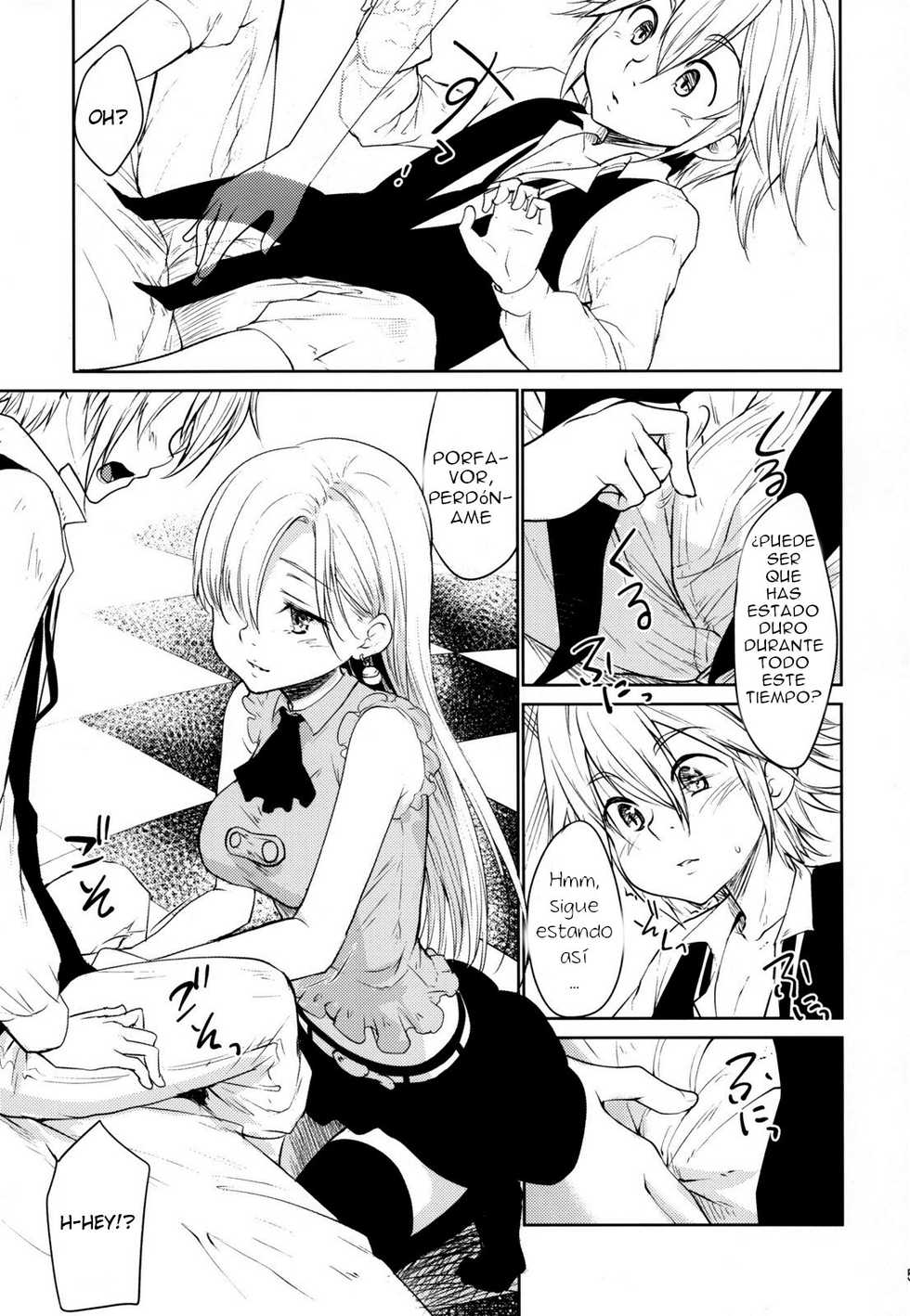 (C88) [Kaze no Gotoku! (Fubuki Poni, Fujutsushi)] Innocent -Muchi no Tsumi- (Nanatsu no Taizai) [Spanish] [Nine_Traductions] - Page 4
