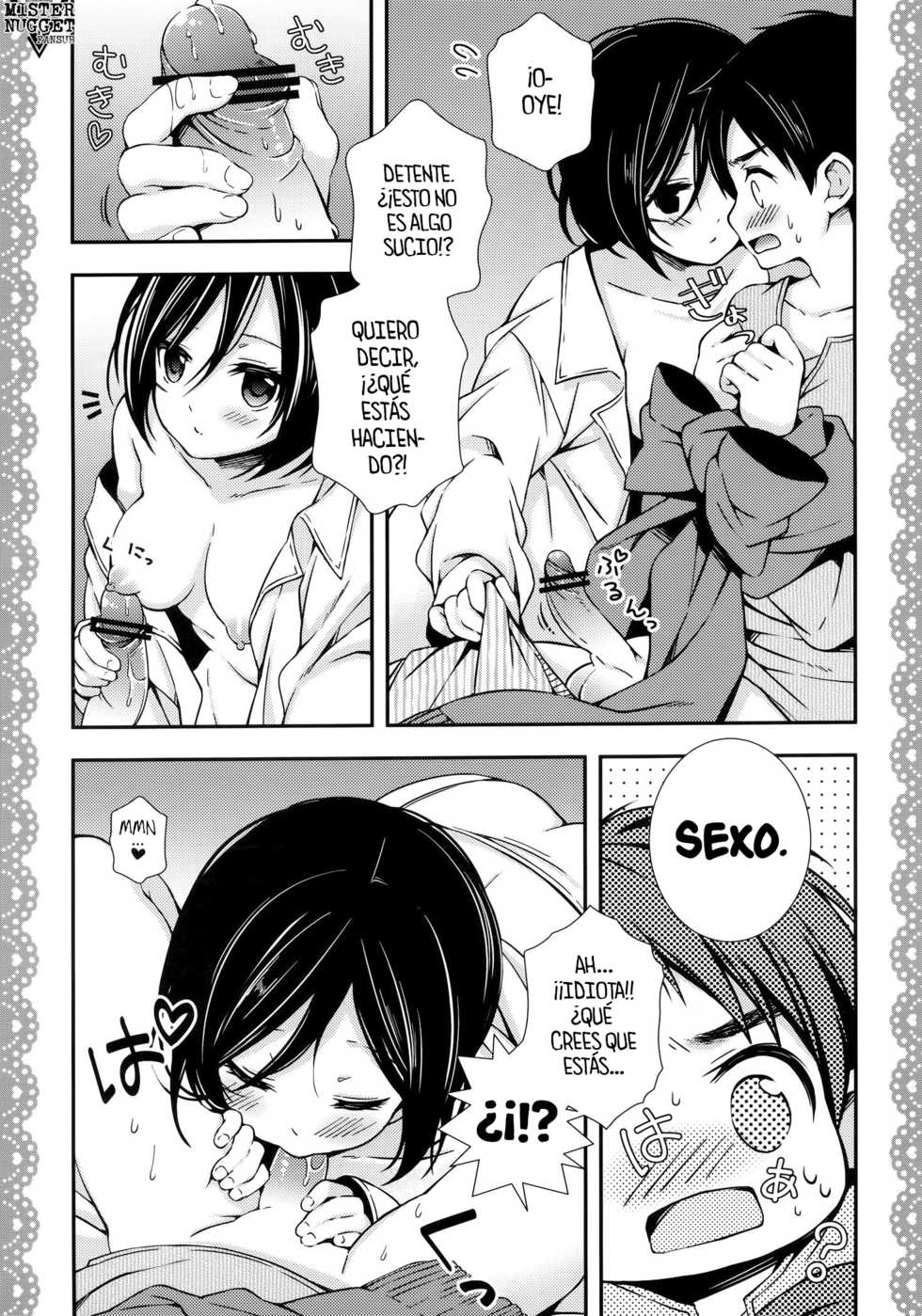 (FALL OF WALL2) [Sangatsu no Osakai (Sangatsu)] Mikasa ga Eren ni Eroikoto Suru Hon (Shingeki no Kyojin) [Spanish] [Mister Nugget] - Page 7