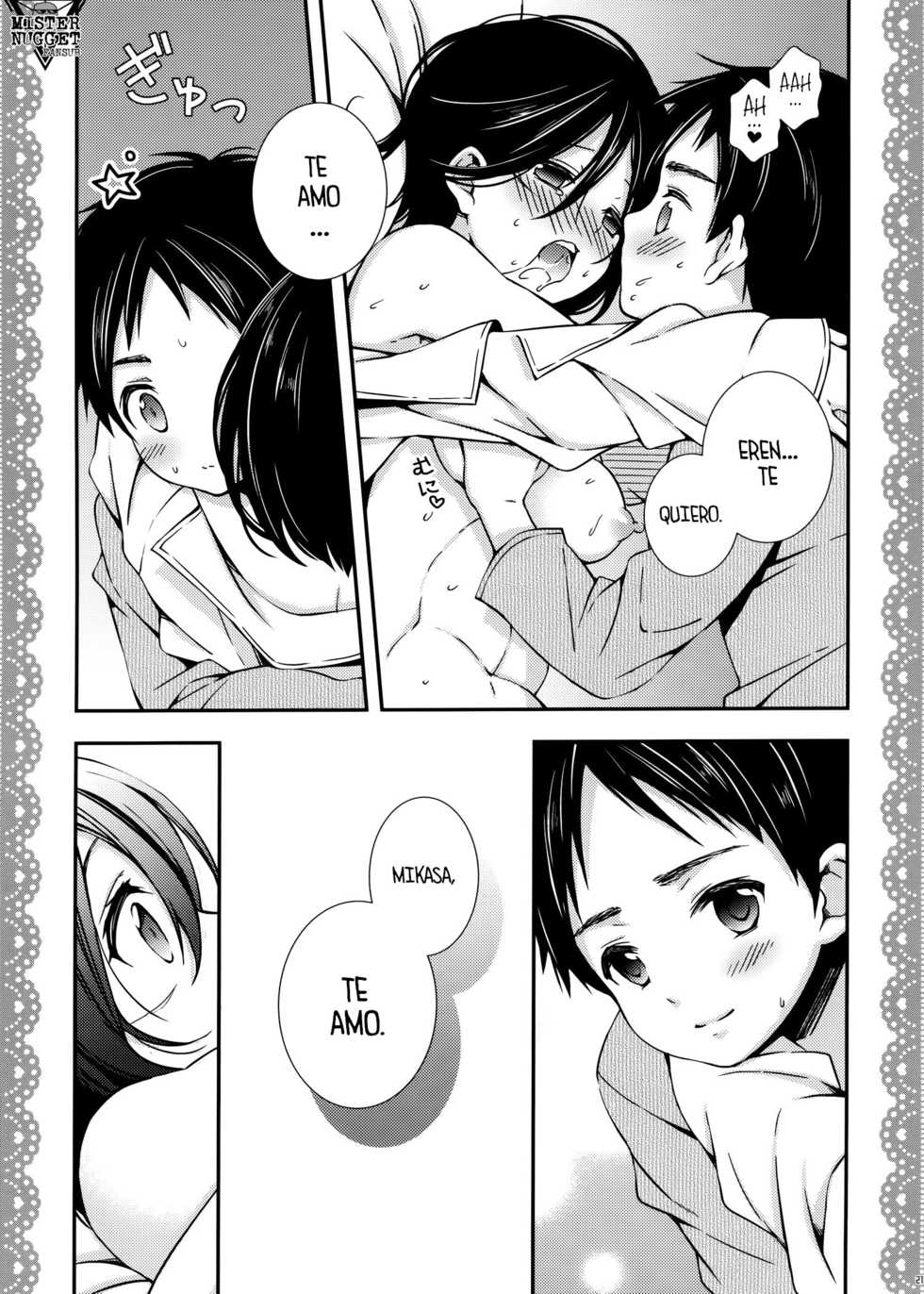 (FALL OF WALL2) [Sangatsu no Osakai (Sangatsu)] Mikasa ga Eren ni Eroikoto Suru Hon (Shingeki no Kyojin) [Spanish] [Mister Nugget] - Page 21