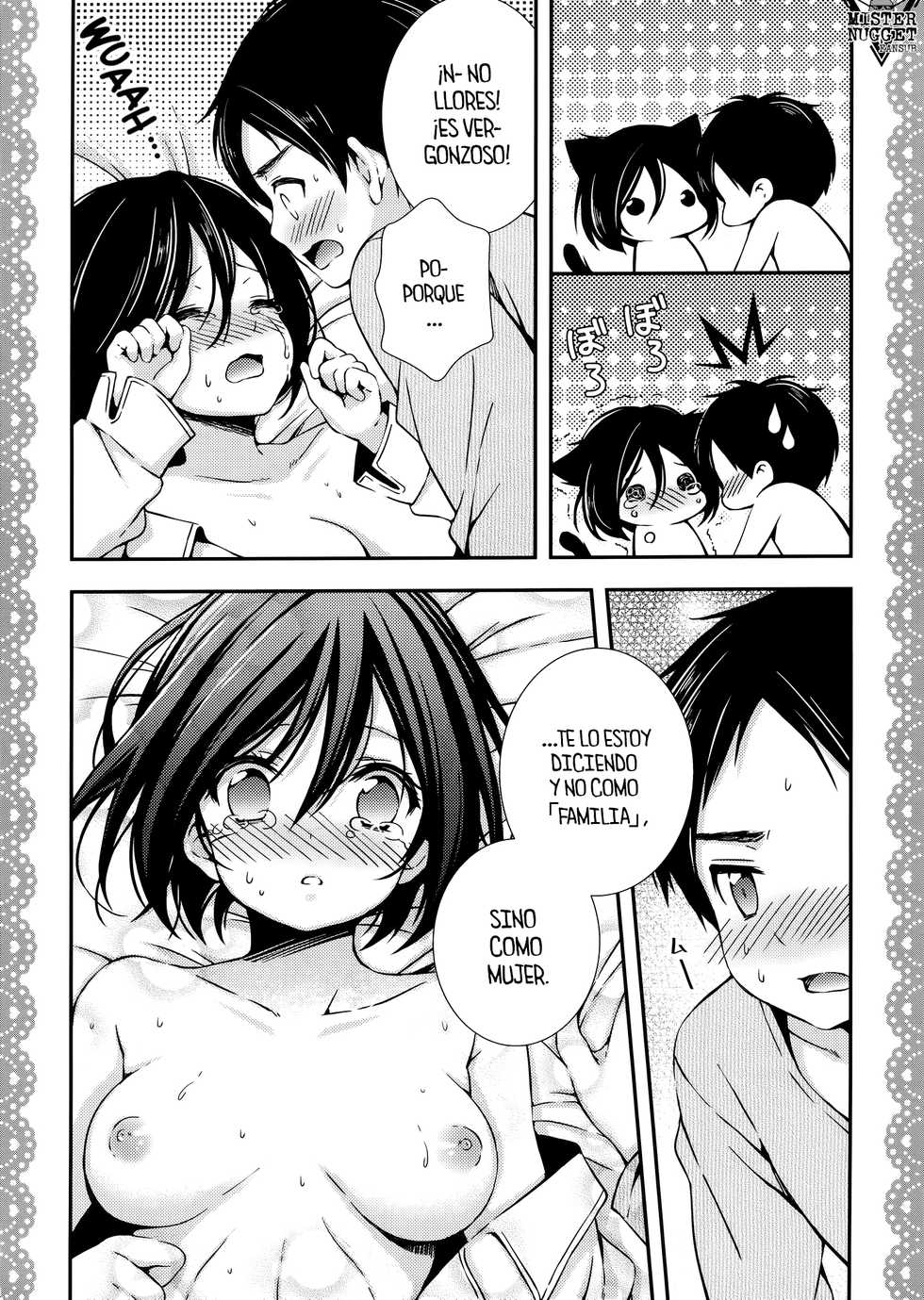 (FALL OF WALL2) [Sangatsu no Osakai (Sangatsu)] Mikasa ga Eren ni Eroikoto Suru Hon (Shingeki no Kyojin) [Spanish] [Mister Nugget] - Page 22
