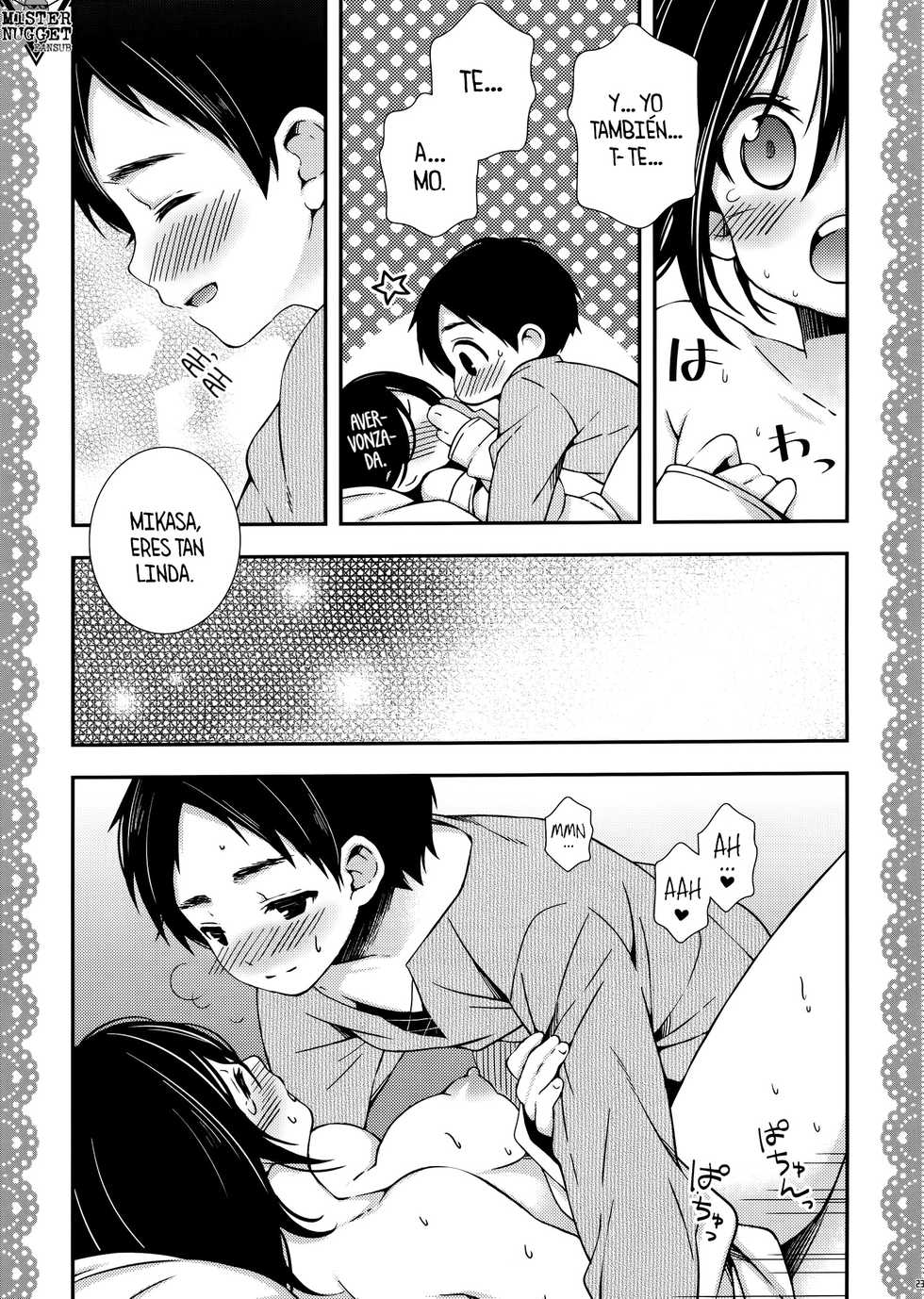 (FALL OF WALL2) [Sangatsu no Osakai (Sangatsu)] Mikasa ga Eren ni Eroikoto Suru Hon (Shingeki no Kyojin) [Spanish] [Mister Nugget] - Page 23
