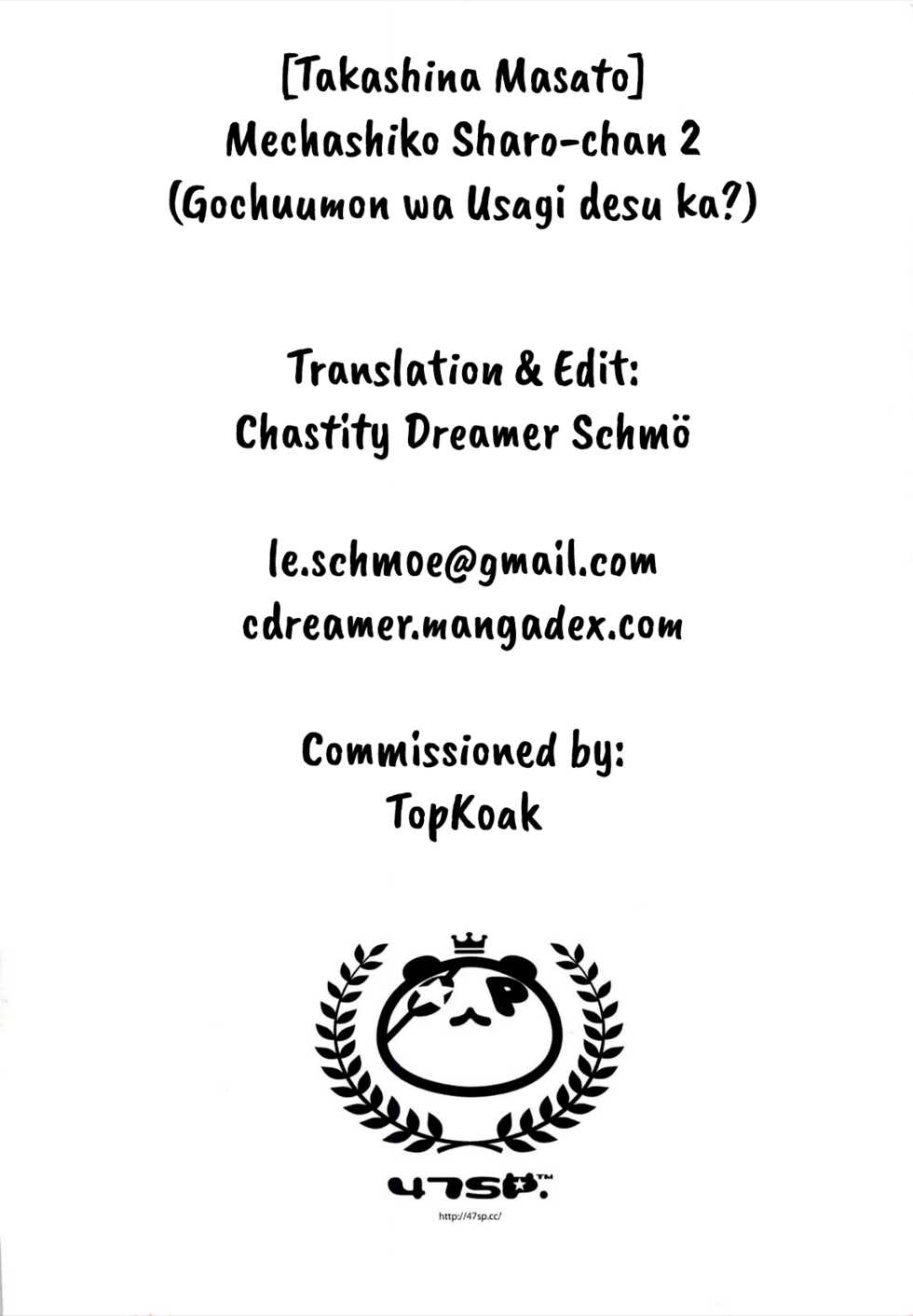 (C94) [47sp. (Takashina@Masato)] Mechashiko Sharo-chan 2 (Gochuumon wa Usagi desu ka?) [English] [Chastity Dreamer Schmö] - Page 15