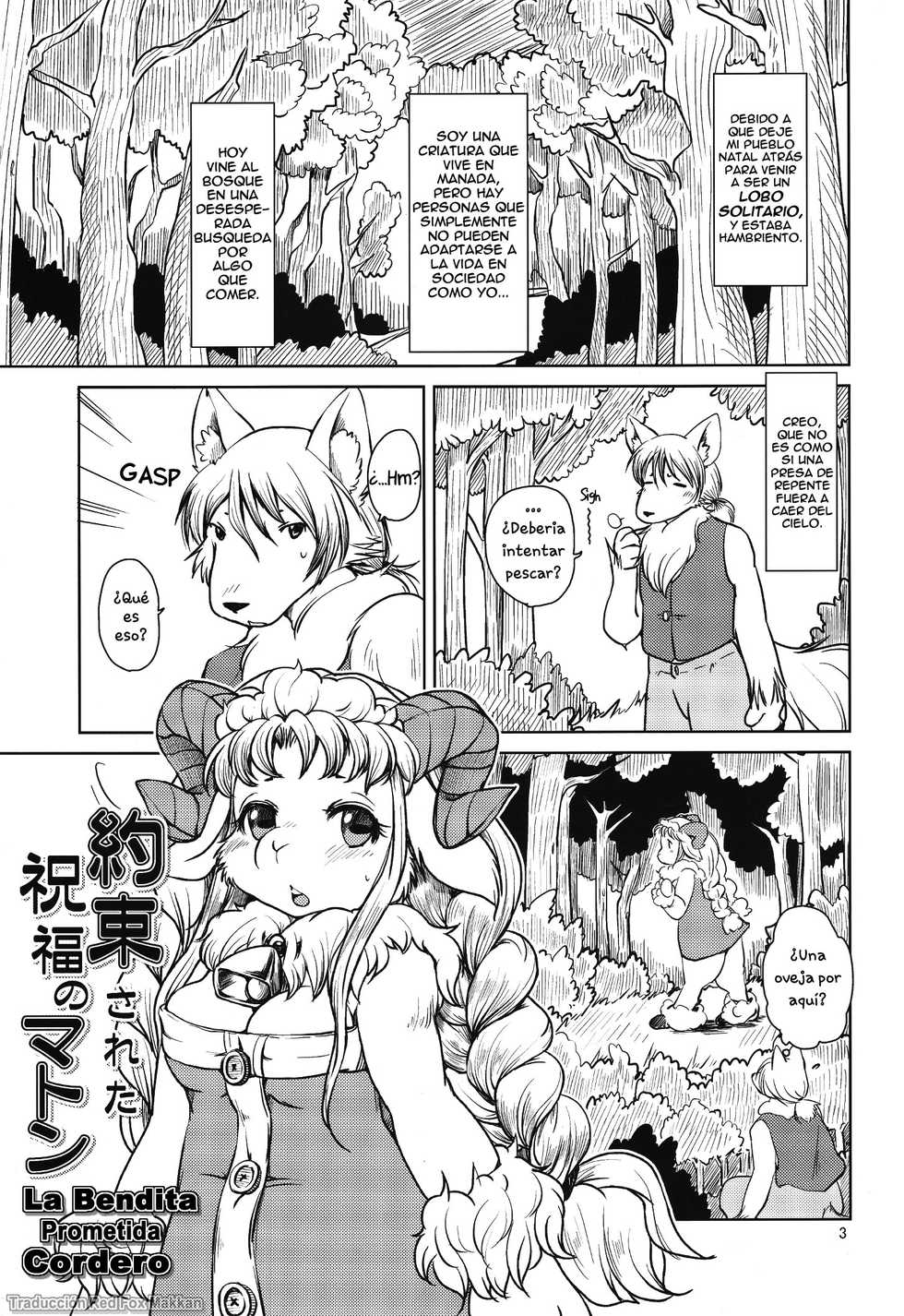 (Fur-st 6) [Noraya (Setouchi Kurage)] Yakusoku Sareta Shukufuku no Mutton | La Bendita Prometida Cordero [Spanish] [Red Fox Makkan] - Page 2