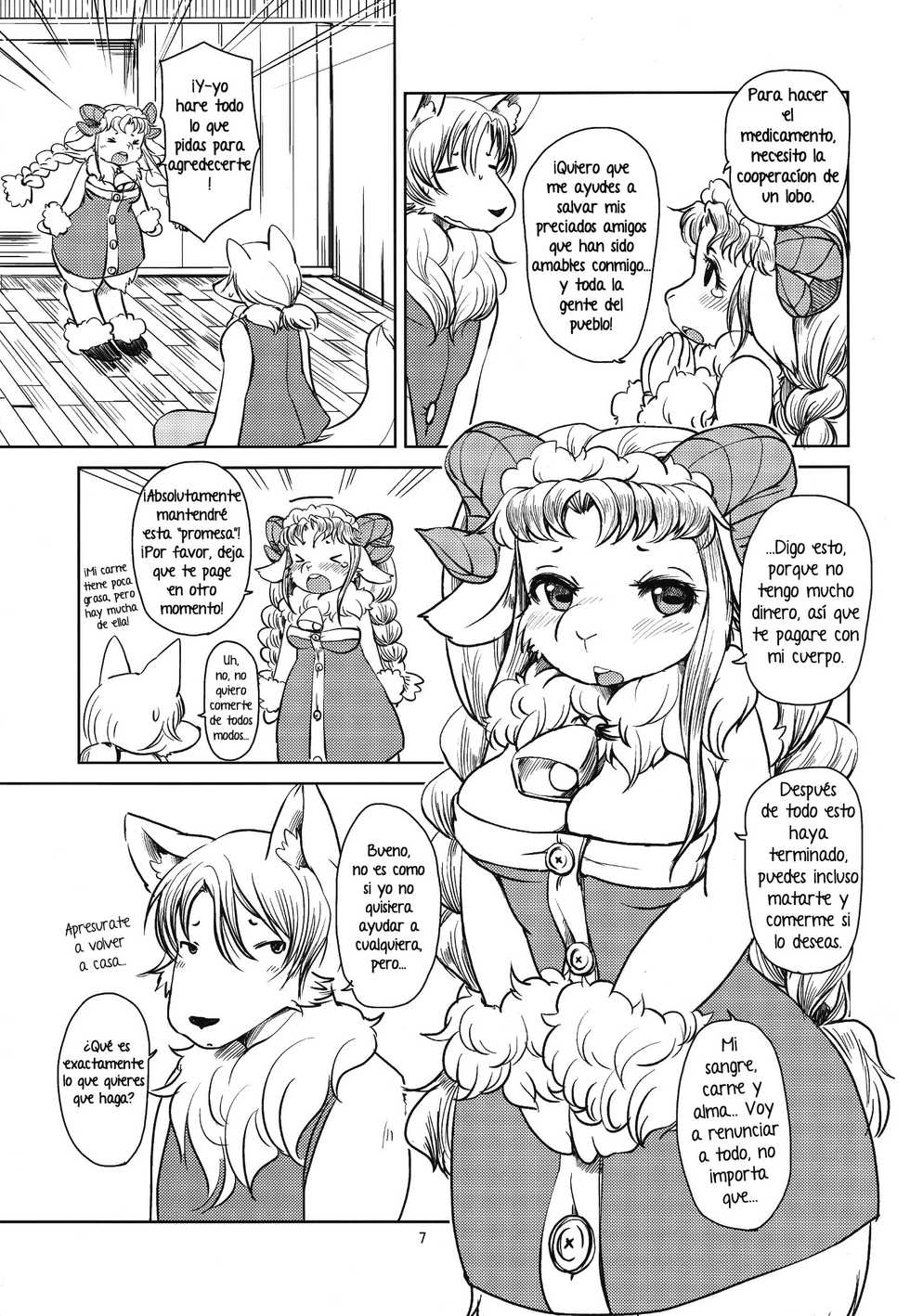 (Fur-st 6) [Noraya (Setouchi Kurage)] Yakusoku Sareta Shukufuku no Mutton | La Bendita Prometida Cordero [Spanish] [Red Fox Makkan] - Page 6