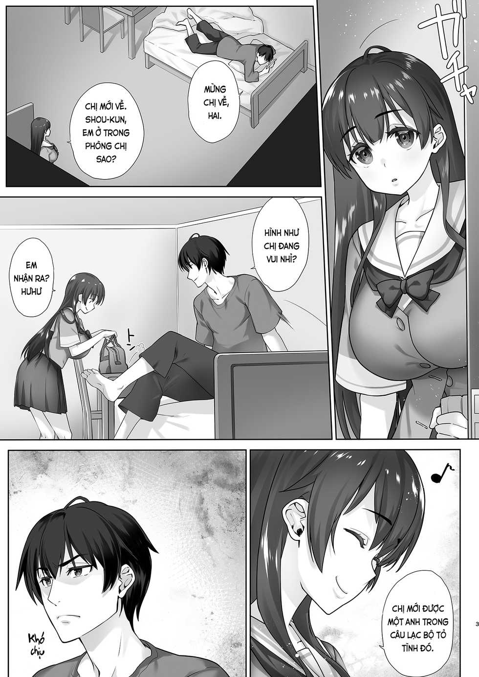 [Nama Cream Biyori (Nanase Meruchi)] Teihanpatsu JK Onee-chan Manami wa S na Otouto ni Sakaraenai [Vietnamese Tiếng Việt] [Digital] - Page 3