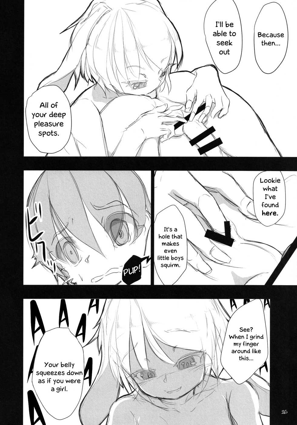 (Shuuki Reitaisai 4) [Pochicolo Nouen (Pochicolo)] Nozoki to wa Ii Dokyou ne Shounen (Touhou Project) [English] [Chastity Dreamer Schmö] - Page 15