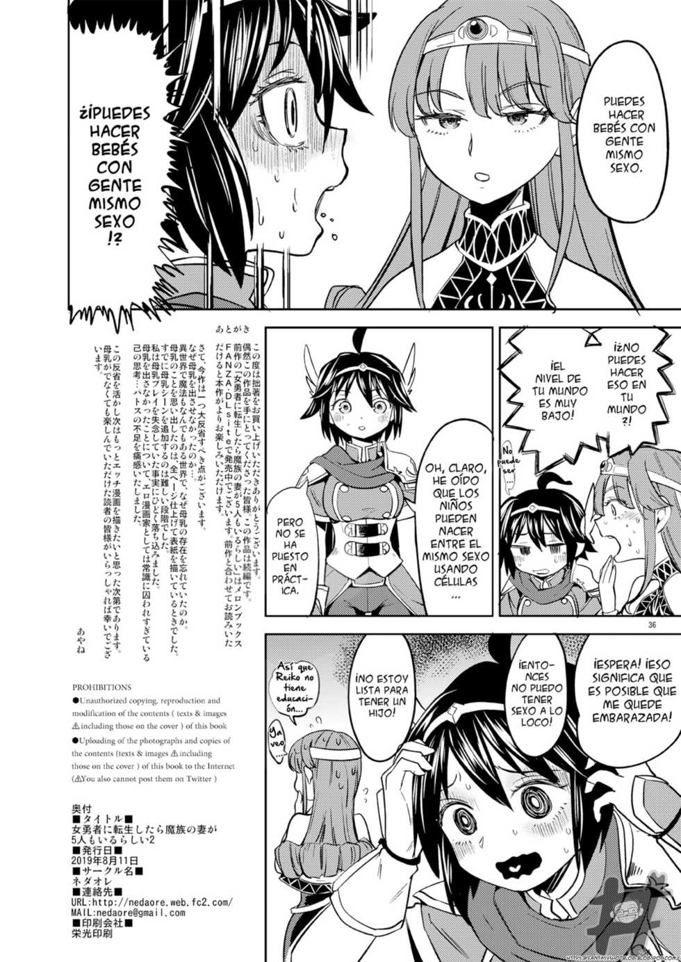 [Nedaore (Ayane)] Onna Yuusha ni Tensei Shitara Mazoku no Tsuma ga 5-nin mo Irurashii 2 [Spanish] [Heen.Shot] [Digital] - Page 37