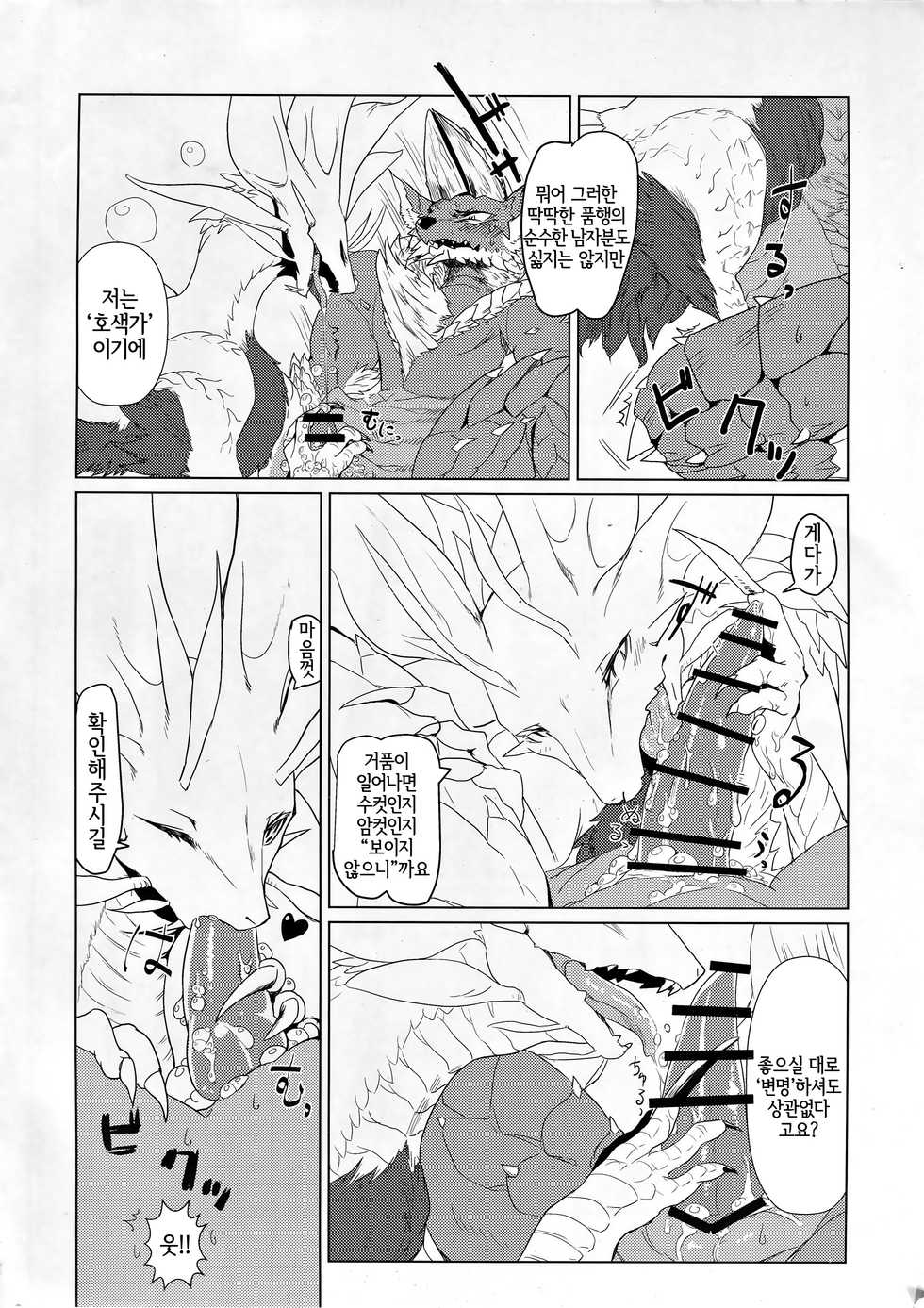 (Kemoket 5) [Hoshi Futatsu. (Yoo Oona)] Tsukiyo ni Haeru Awa no Hana | 달밤에 빛나는 거품의 꽃 (Monster Hunter) [Korean] [LWND] - Page 9