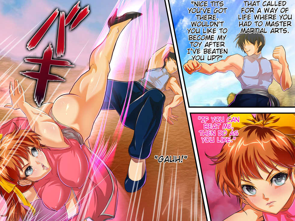 [Arion Canvas] Muten no Kaito ~Kakutou Bishoujo Mana Muzan ni Haiboku Botebara Bitch ni Otsu~ | Muten no Kaito - The female martial artist Mana is cruelly defeated and ends up a preggo-bitch  (Muten no Kaito) [English] [DarkSpooky] - Page 4