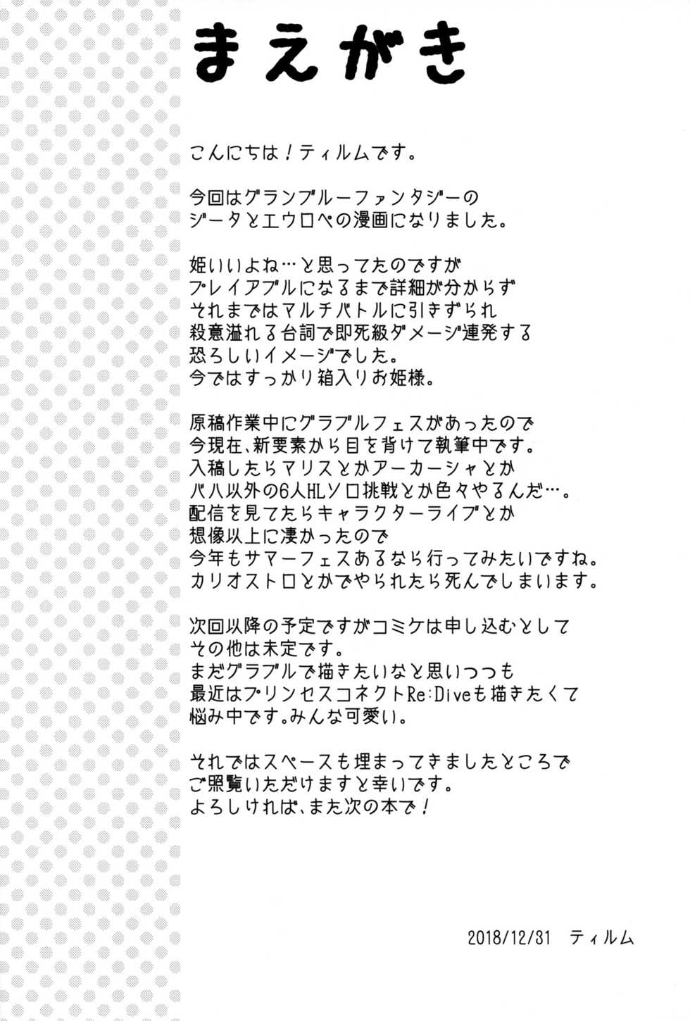 (C95) [Memoria (Tilm)] Princess is Seeking Unknown (Granblue Fantasy) [Chinese] [路过的骑士汉化组] - Page 3