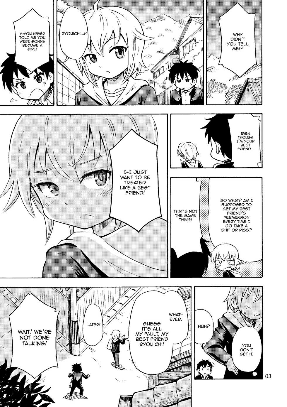 [Yoshida Gorou Shoukai (Yoshida Gorou)] Shinyuu ga Onnanoko ni Narimashita | My Best Friend♂ Became a Girl [English] [Panatical] - Page 4