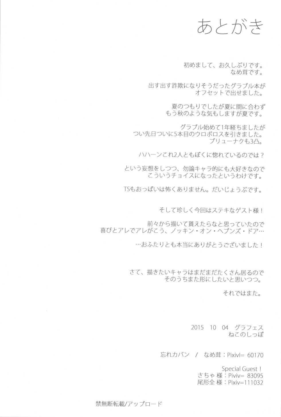 (SC2015 Autumn) [Wasre Kaban (Nametake)] Granblue Ecchi-bon (Granblue Fantasy) - Page 18