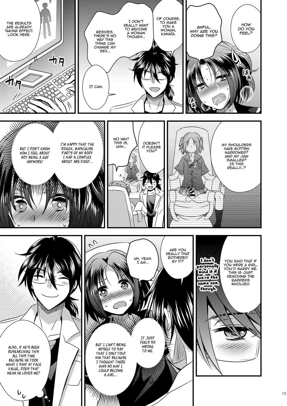 [Story Circle (Matsuzono, Seto Kouhei)] Nyotaika Kikai | Sex-Swap Machine [English] [Panatical] [Digital] - Page 12