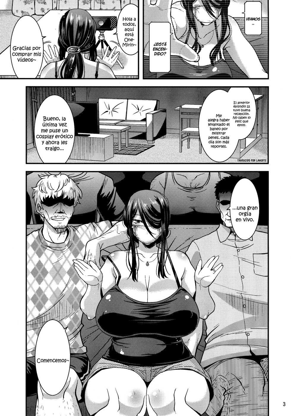 (C95) [gos to vi (Utamaro)] Ero Douga Haishin ga Shumi no Oku-san no Namahame Rankou Koukai Maso Benki [Spanish] [Lanerte] - Page 3